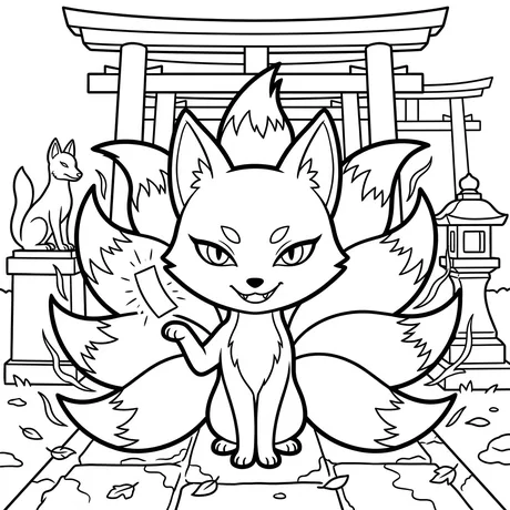 Byakko white tiger shikigami coloring page